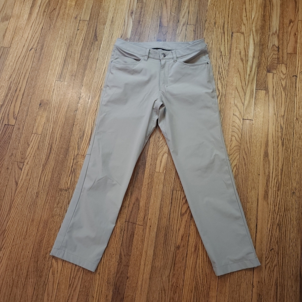 Lululemon ABC Classic Chino Pants Warpstreme 5-Pocket LM5426S Tan Mens 28 × 27